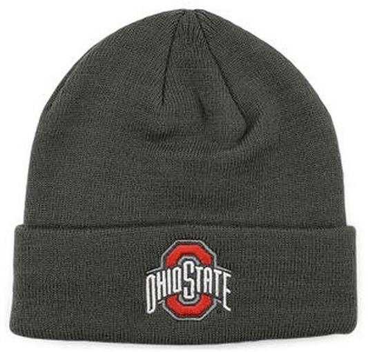 Ohio State Buckeyes Charcoal Gray Cuffed Knit Beanie Hat