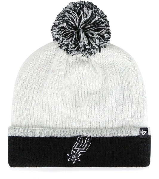 San Antonio Spurs White '47 Brand Cuffed Knit Hat w/pom