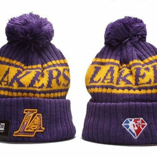 Los Angeles Lakers Purple New Era Sport Cuffed Knit Hat with Pom