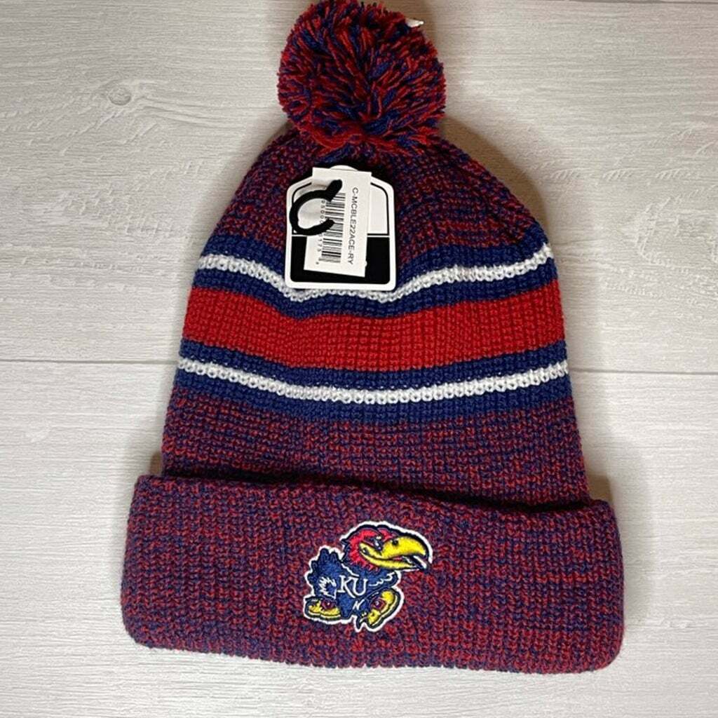 Kansas Jayhawks Multi-Color Fan Favorite Beanie Hat w/pom