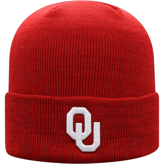 Oklahoma Sooners Red Top of the World Cuff Knit Beanie Hat