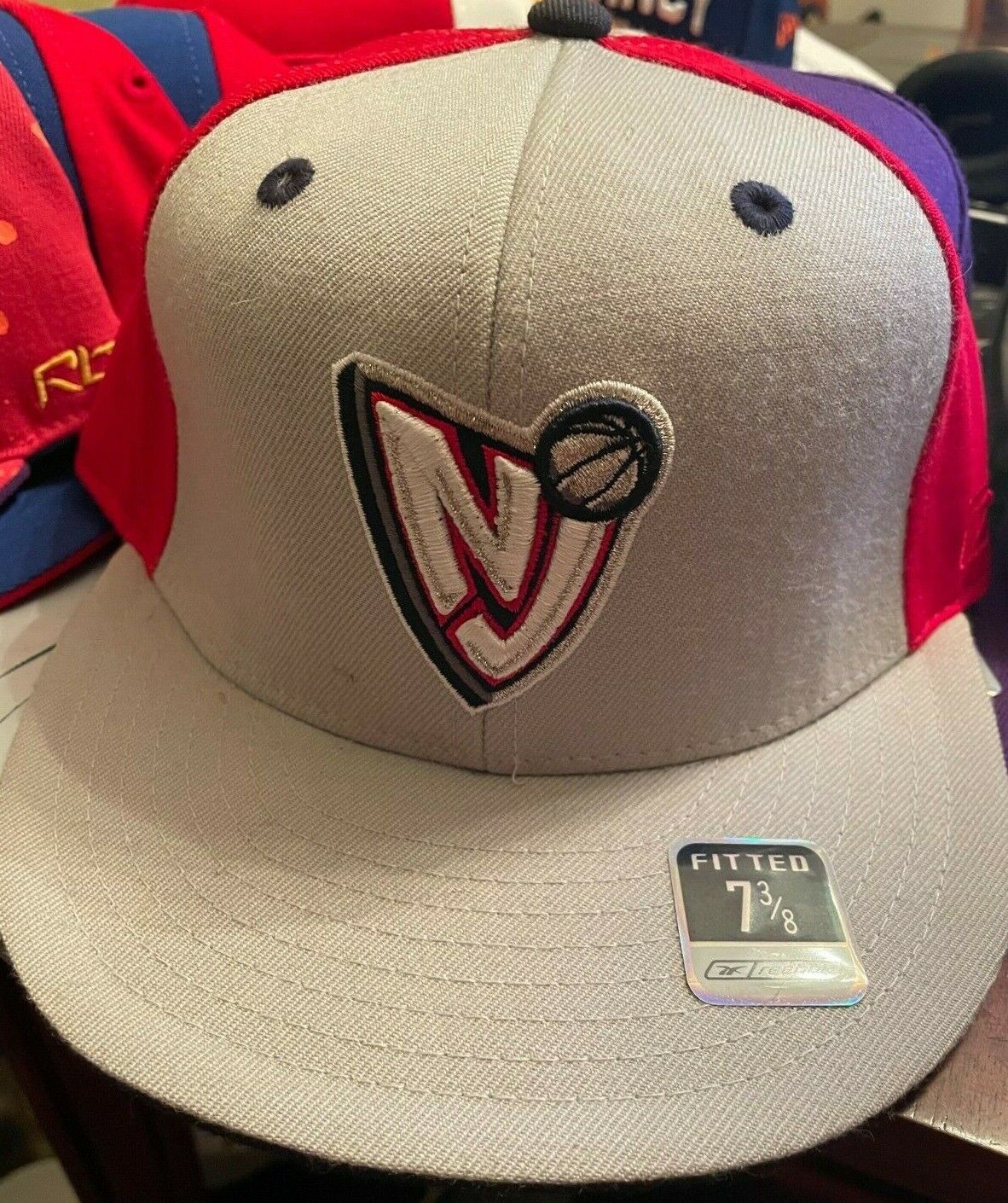 New Jersey Nets Reebok Multicolor Throwback Fitted Cap/Hat - Size: 7 3/8