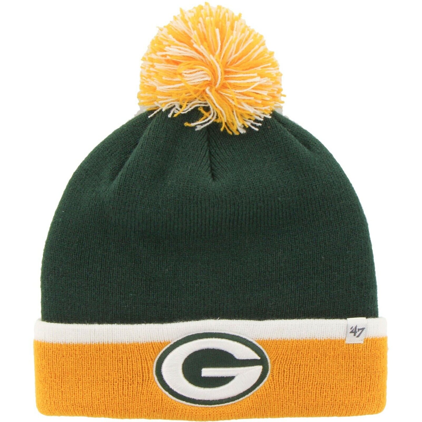 Green Bay Packers Green '47 Brand Barka Cuffed Pom Knit Beanie Hat