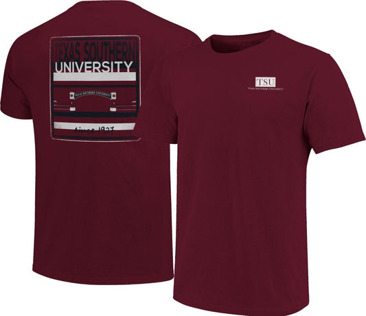Texas Southern Tigers Gray Image One Maroon Campus Buildings T-Shirt -XXL