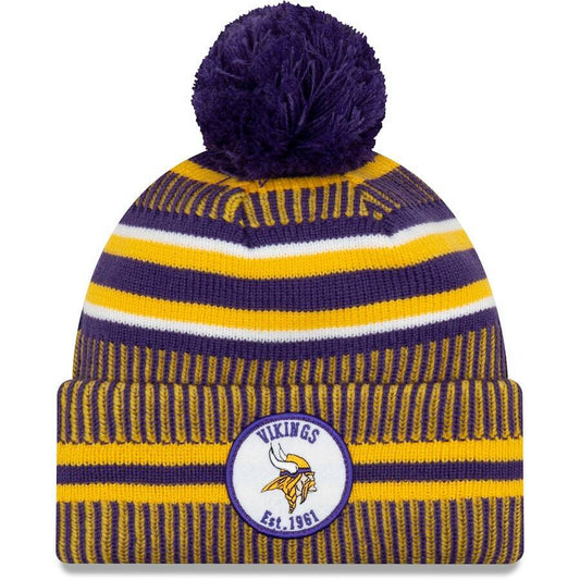 Minnesota Vikings Purple/Gold New Era 2019 NFL Sideline Knit Beanie Ha