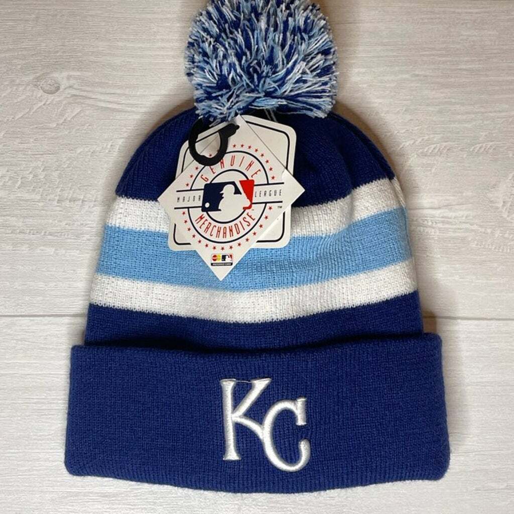 Kansas City Royals Blue Fan Favorite Multi-Color Beanie Hat w/pom