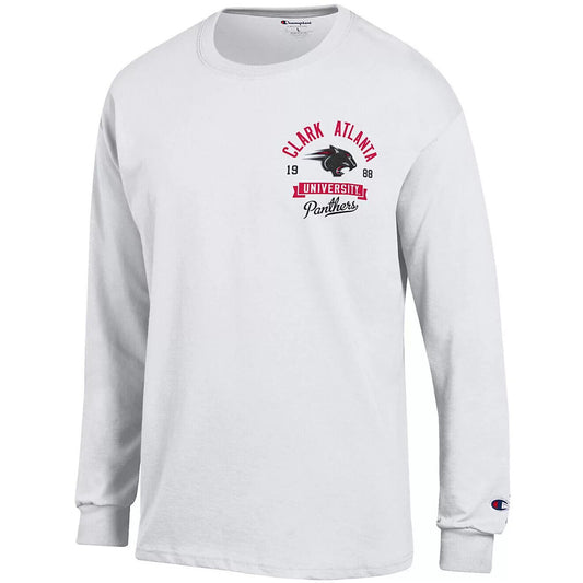 Clark-Atlanta Panthers White Champion Team Arch Long Sleeve T-shirt -XL