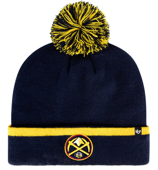 Denver Nuggets Navy '47 Brand Cuffed Knit Hat w/pom