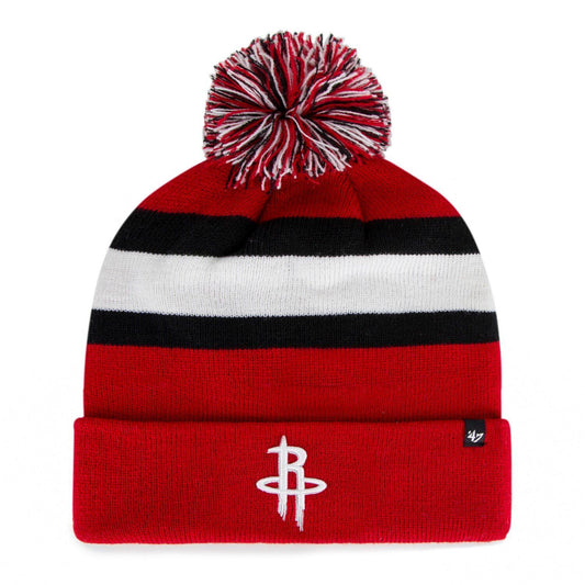 Houston Rockets Red '47 Brand Breakaway Pom Cuff Knit Cap/Hat