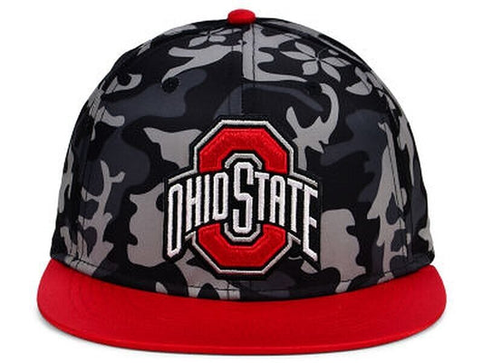 Ohio State Buckeyes Camo Solid Bill Snapback Cap/Hat