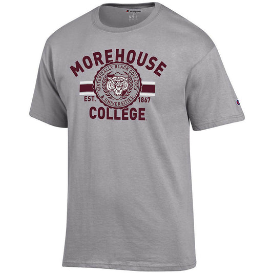 Morehouse College Maroon Tigers Gray Champion Team Arch T-Shirt - XXL