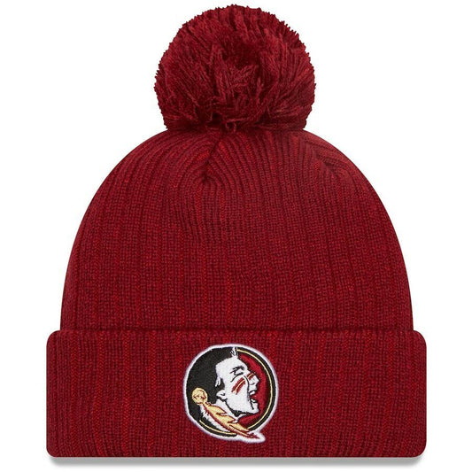 Florida State Seminoles Garnet New Era Breeze Cuffed Knit Hat with Pom